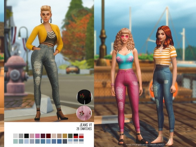 Sims 4 Jeans v1 at Helga Tisha