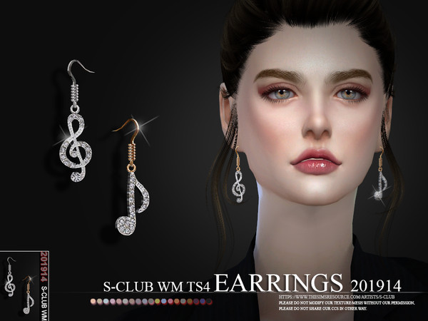 Sims 4 EARRINGS 201914 by S Club WM at TSR