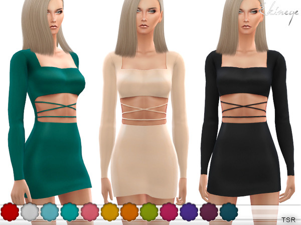 Sims 4 Strappy Cut Out Mini Dress by ekinege at TSR