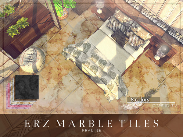 Sims 4 ERZ Marble Tiles by Pralinesims at TSR