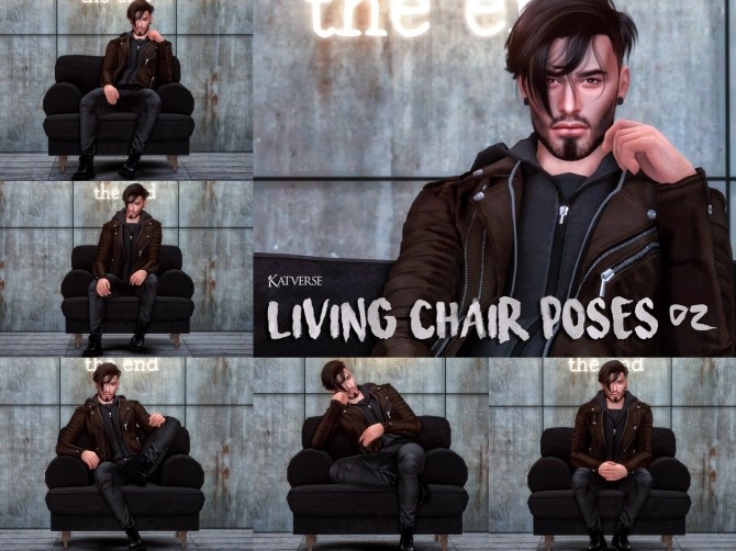 Sims 4 Living Chair poses 02 at Katverse