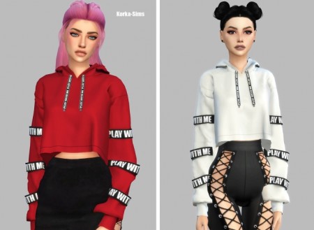 PLAY WITH ME Hoodie at Korka-Sims