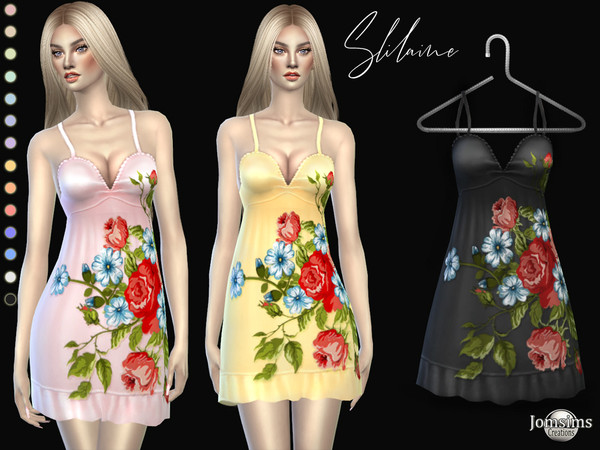 Sims 4 Slilaine dress by jomsims at TSR