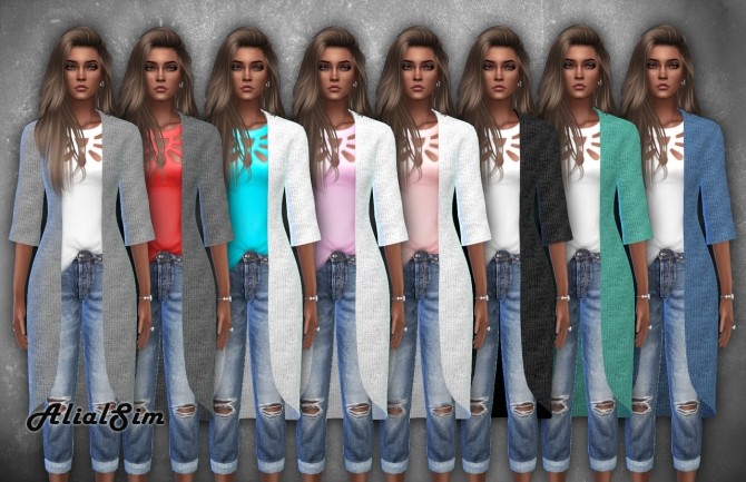 Long Cardigan Full Body Outfit At Alial Sim Sims 4 Updates