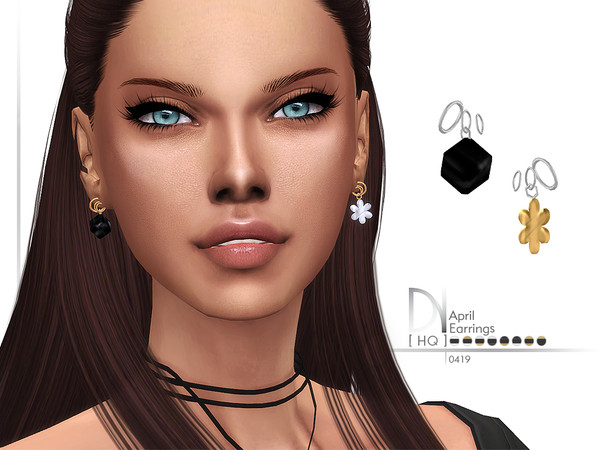 Sims 4 April Earrings by DarkNighTt at TSR