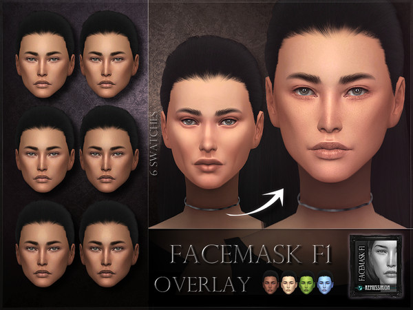 Sims 4 Female Facemask 01 OVERLAY by RemusSirion at TSR