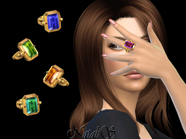 Sims 4 Octagon crystal ring left by NataliS at TSR