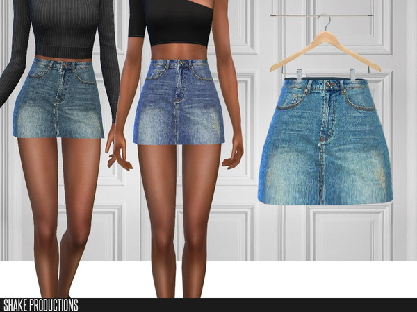 Sims 4 276 Denim Skirt by ShakeProductions at TSR