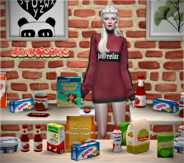 Sims 4 Decorative set for Clutter Kitchen 14 Items at Jenni Sims