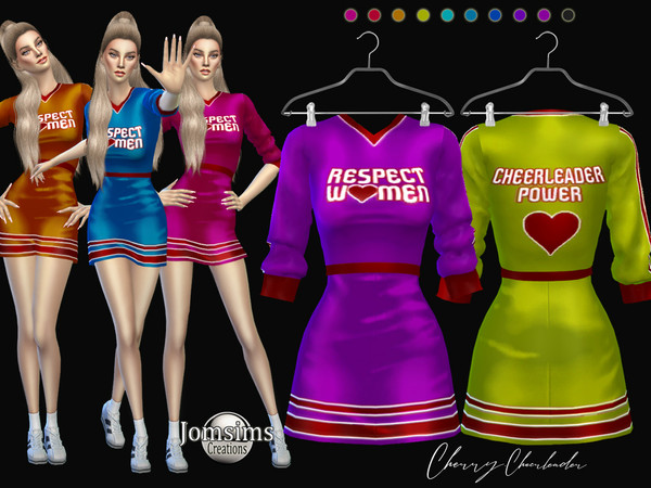 Sims 4 Cherry cheerleader dress by jomsims at TSR