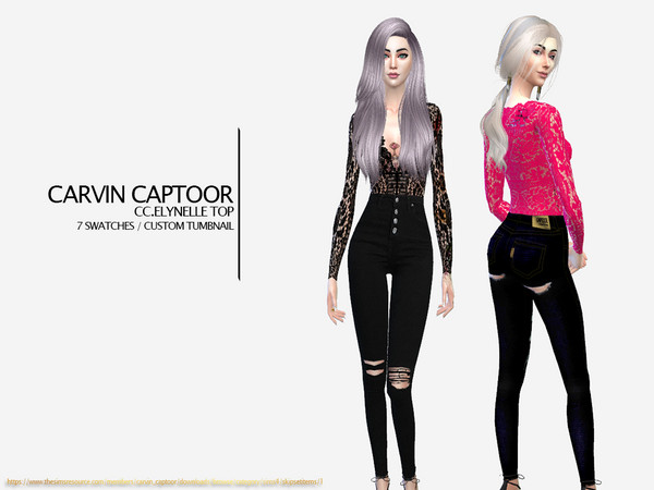 Sims 4 Elynelle top by carvin captoor at TSR