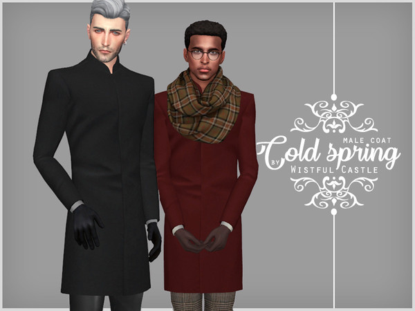 Sims 4 Cold Spring male coat by WistfulCastle at TSR