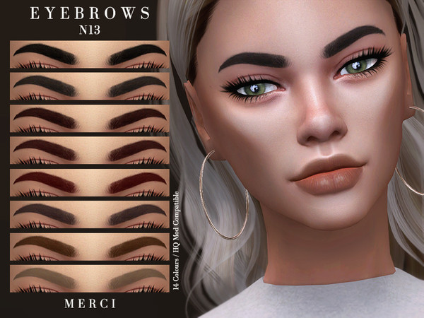 Sims 4 Eyebrows N13 by Merci at TSR