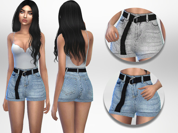 Sims 4 Belted Shorts by Puresim at TSR