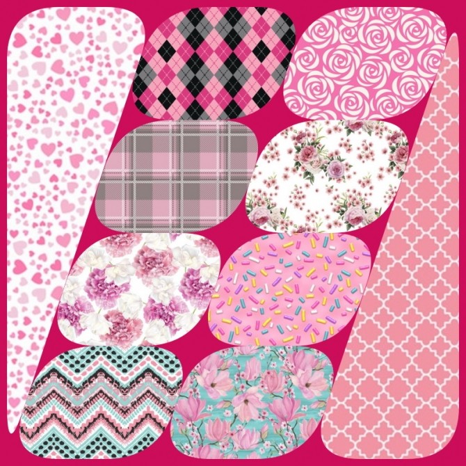 Sims 4 Collection 70 Pink Pattern Part 2 at Annett’s Sims 4 Welt