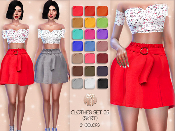 Sims 4 Clothes SET 05 SKIRT BD37 by busra tr at TSR