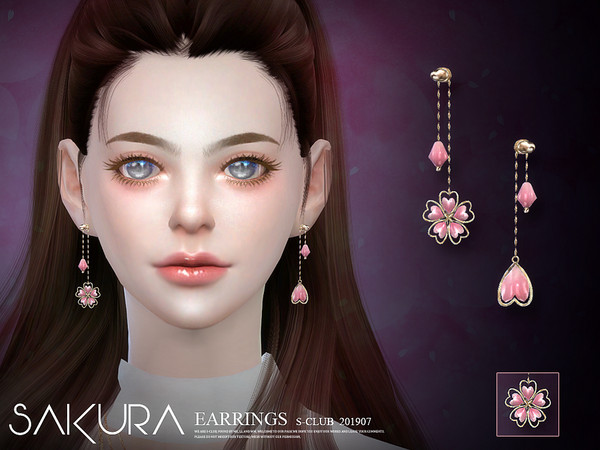 Sims 4 EARRINGS 201907 by S Club LL at TSR