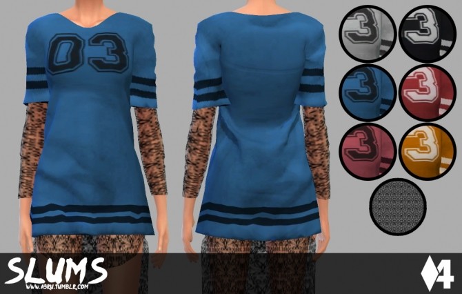 Sports Shirt Dress With Lace Liner for AF at A3RU » Sims 4 Updates