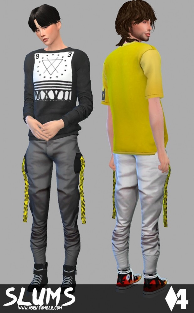 Sims 4 Caution Track Pants for AM at A3RU