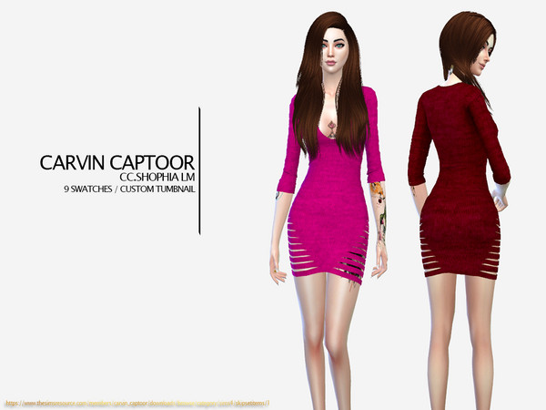 Sims 4 Shophia LM dress by carvin captoor at TSR