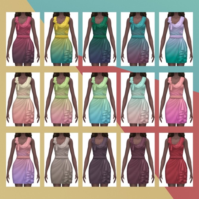 Sims 4 Vegas Dress Draped Neck S3 Conversion at Busted Pixels