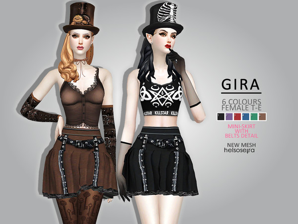 Sims 4 GIRA Mini Skirt by Helsoseira at TSR