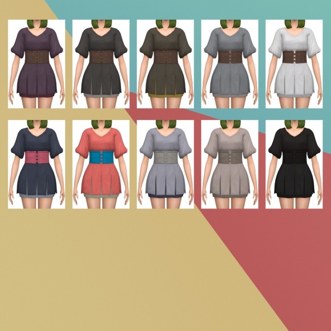 Sims 4 Showtime Skirt Corset S3 Conversion at Busted Pixels