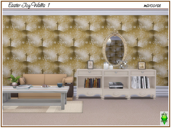 Sims 4 Easter Joy Walls by marcorse at TSR
