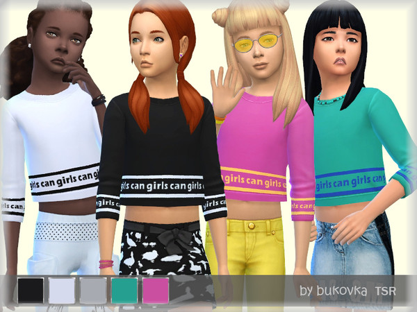 Sims 4 Girls Can top cropped by bukovka at TSR