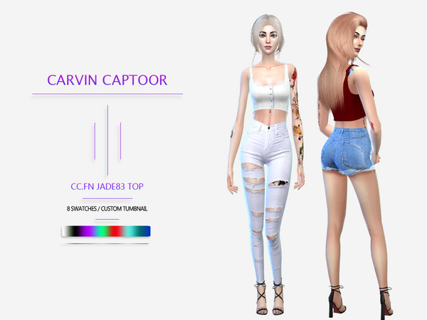 Sims 4 CC.fn jade83 top by carvin captoor at TSR