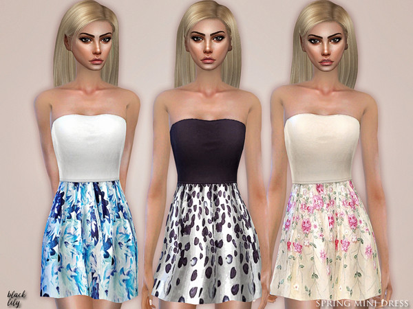 Sims 4 Spring Mini Dress by Black Lily at TSR