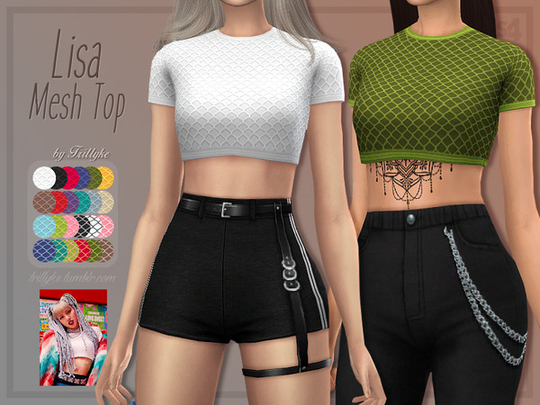 Sims 4 Lisa Mesh Top by Trillyke at TSR
