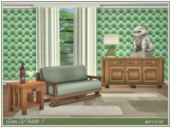 Sims 4 Green As Walls by marcorse at TSR