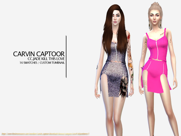 Sims 4 Jade Kill this love dress by carvin captoor at TSR