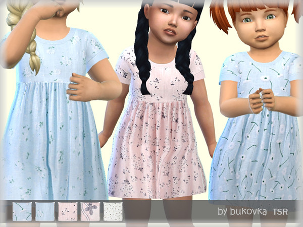 Sims 4 Cotton Dress by bukovka at TSR