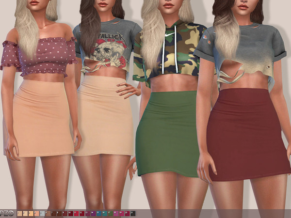 Sims 4 High Waisted Skirt 090 by Pinkzombiecupcakes at TSR