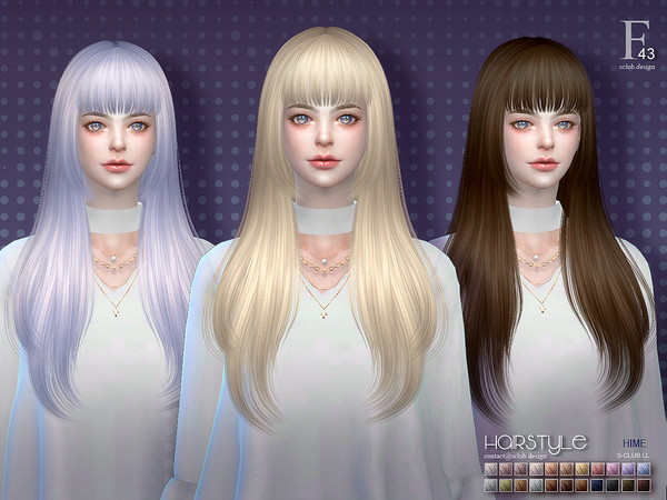 Sims 4 Hair Hime n43 by S Club at TSR