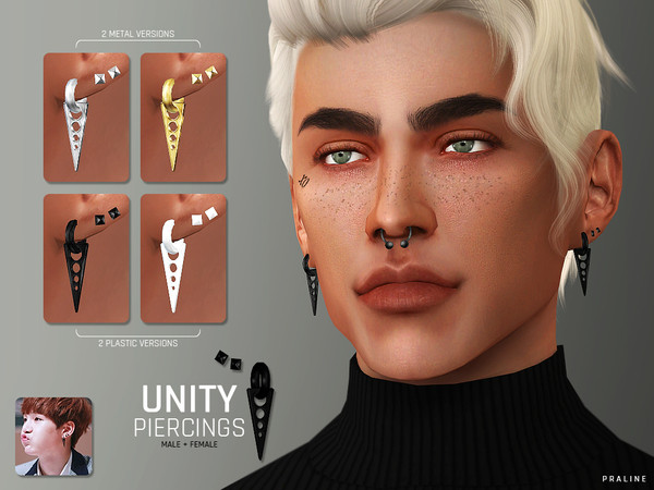 Sims 4 Unity Piercings by Pralinesims at TSR
