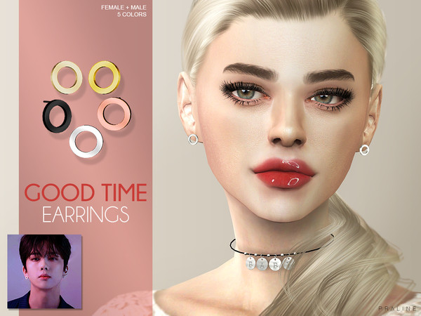 Sims 4 Good Time Earrings by Pralinesims at TSR