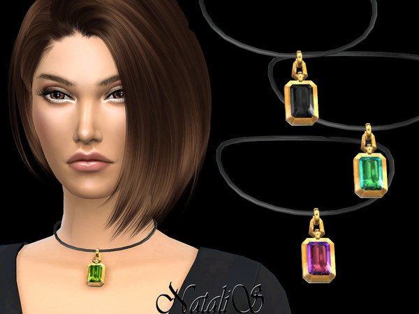 Sims 4 Octagon crystal pendant by NataliS at TSR