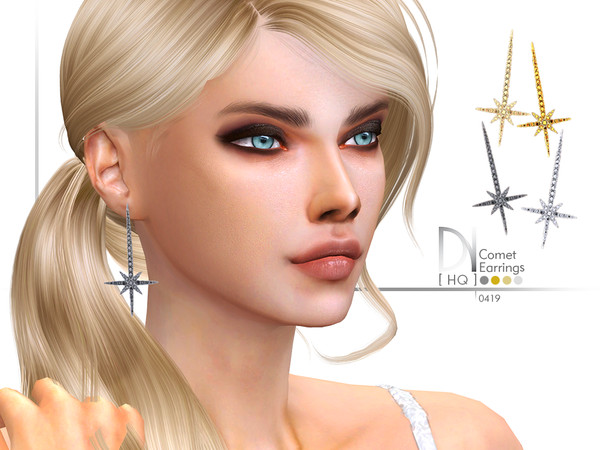 Sims 4 Comet Earrings by DarkNighTt at TSR