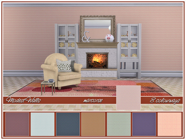 Sims 4 Modest Walls by marcorse at TSR