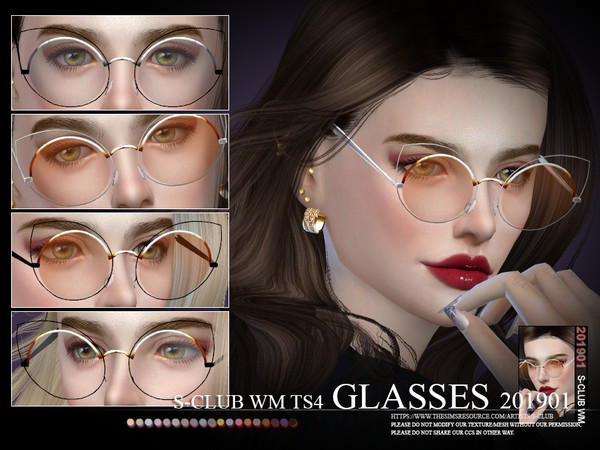Sims 4 Glasses 201901 by S Club WM at TSR