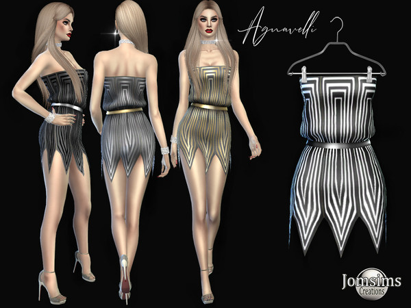 Sims 4 Agnavelli dress by jomsims at TSR