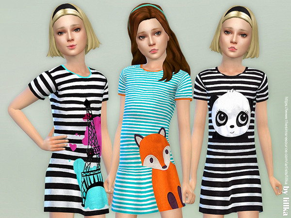 Sims 4 Girls Dresses Collection P124 by lillka at TSR