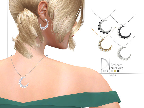 Sims 4 Crescent Necklace by DarkNighTt at TSR