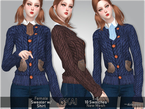 Sims 4 GKAI Sweater with Shirt by Helsoseira at TSR
