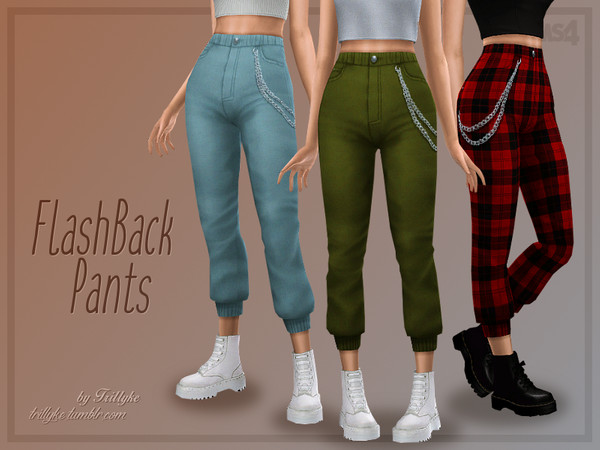 Sims 4 FlashBack Pants by Trillyke at TSR