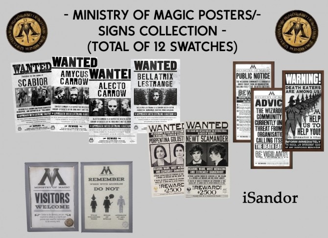Sims 4 Ministry of Magic signs/posters by iSandor at Mod The Sims