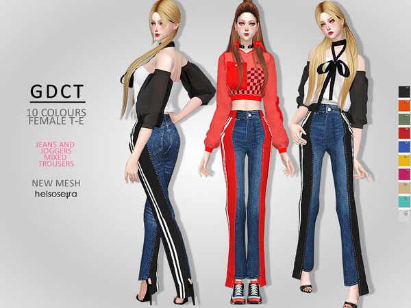Sims 4 GDCT Jeans and Joggers Pants by Helsoseira at TSR